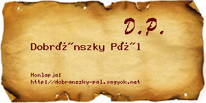 Dobránszky Pál névjegykártya